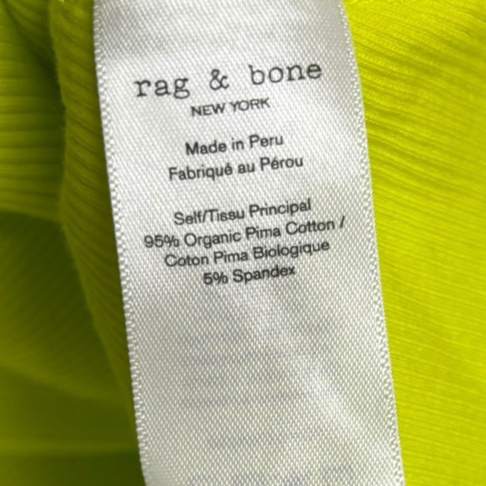 Rag & Bone Neon Green Essential String Stretch Ta… - image 8